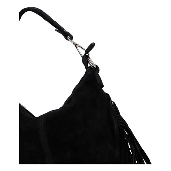Dámská kožená kabelka přes rameno černá - ItalY Nidden