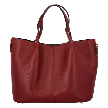 Dámská kožená kabelka tmavě červená - ItalY Werawont