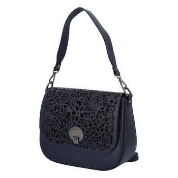 Dámská kožená crossbody kabelka tmavě modrá - ItalY Bettery