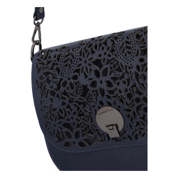 Dámská kožená crossbody kabelka tmavě modrá - ItalY Bettery