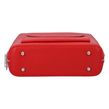 Dámský kožený batůžek kabelka červený - ItalY Septends