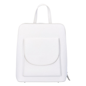 Dámský kožený batůžek kabelka bílý - ItalY Septends