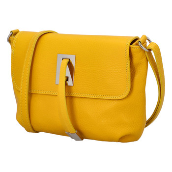 Dámská kožená crossbody kabelka žlutá - ItalY Porta
