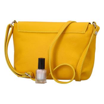 Dámská kožená crossbody kabelka žlutá - ItalY Porta
