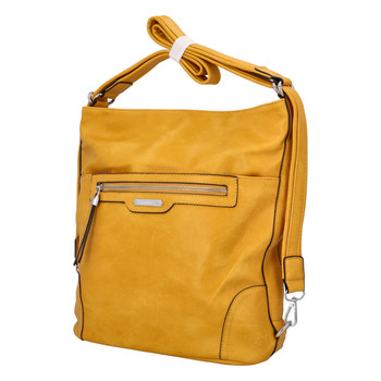 Dámská kabelka batoh tmavě žlutá - Romina Zilla