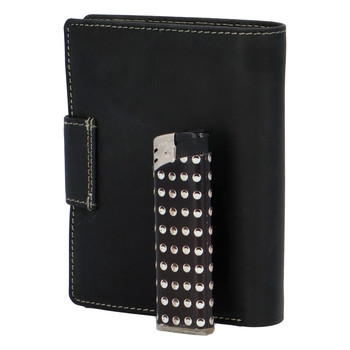 Pánská matná kožená peněženka černá - Tomas 75VO