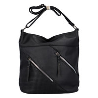 Dámská koženková crossbody s výraznými zipy Lila, černá