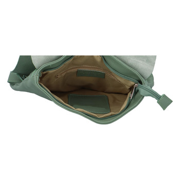 Dámský kožený batůžek kabelka mentolově zelený - ItalY Francesco