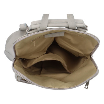 Dámský kožený batůžek kabelka světle šedý - ItalY Houtel