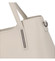 Větší kožená kabelka krémově šedá - ItalY Sandy
