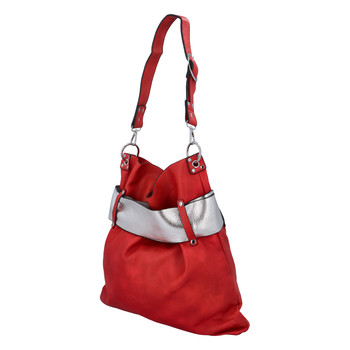 Luxusní dámská kabelka červeno stříbrná - Paolo Bags Manue