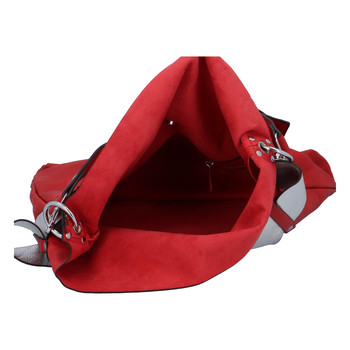 Luxusní dámská kabelka červeno stříbrná - Paolo Bags Manue