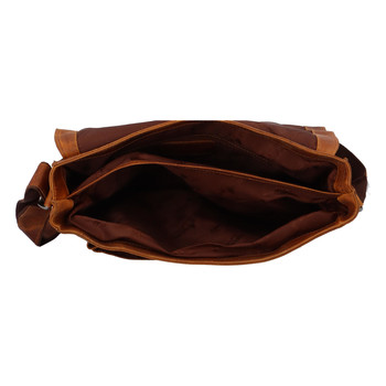 Pánská kožená taška přes rameno světle hnědá - Greenwood Castler