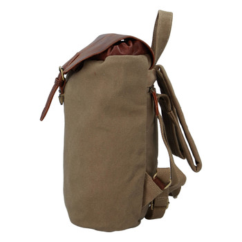Pánský polokožený batoh khaki - Greenwood Suppy