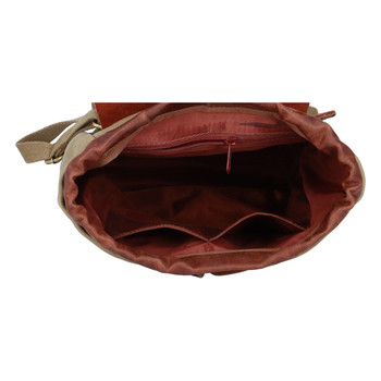 Pánský polokožený batoh khaki - Greenwood Suppy
