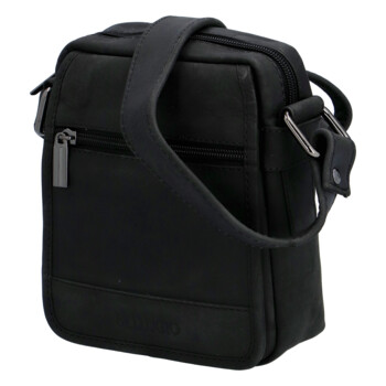 Pánská kožená crossbody taška černá - Bellugio Narell