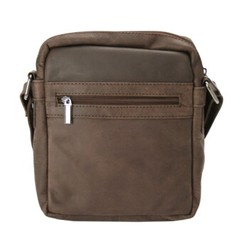 Pánská kožená crossbody taška hnědá - Bellugio Dagomal