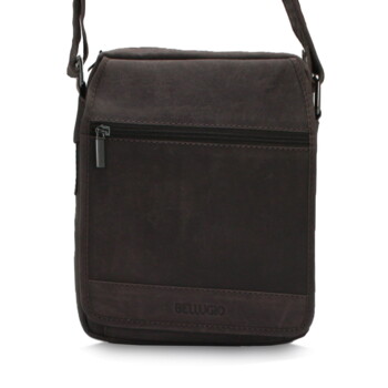 Pánská kožená crossbody taška hnědá - Bellugio Dagomal