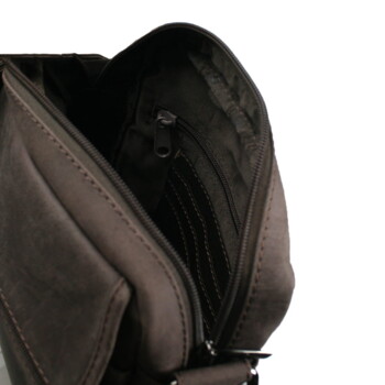 Pánská kožená crossbody taška hnědá - Bellugio Dagomal