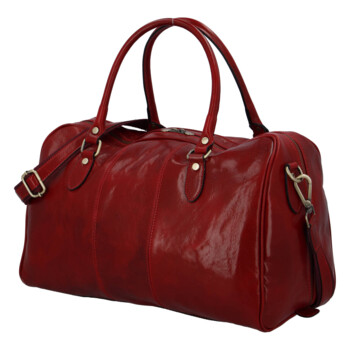 Cestovní kožená taška červená - Delami Vera Pelle Equado