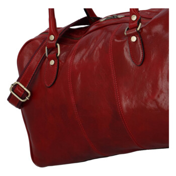 Cestovní kožená taška červená - Delami Vera Pelle Equado