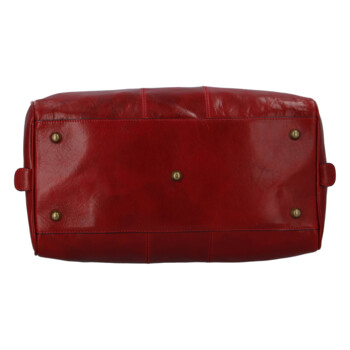 Cestovní kožená taška červená - Delami Vera Pelle Equado