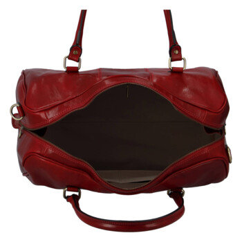Cestovní kožená taška červená - Delami Vera Pelle Equado