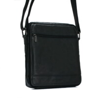 Pánská kožená crossbody taška černá - Bellugio Hayes