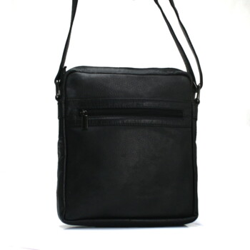 Pánská kožená crossbody taška černá - Bellugio Hayes