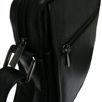 Pánská kožená crossbody taška černá - Bellugio Hayes