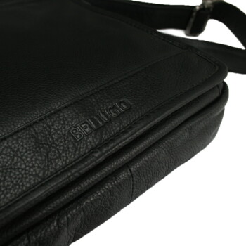 Pánská kožená crossbody taška černá - Bellugio Hayes