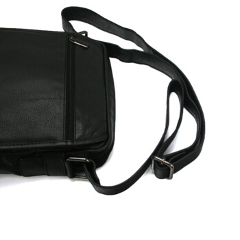 Pánská kožená crossbody taška černá - Bellugio Hayes