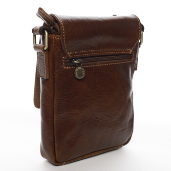 Kožená crossbody taška hnědá - Delami Rozitax