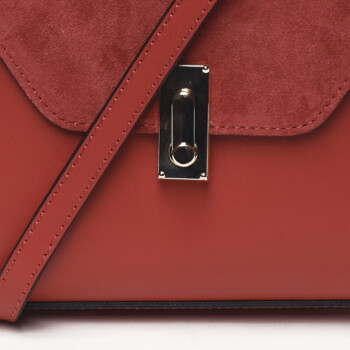 Dámská kožená kabelka do ruky červená - Delami Valeria