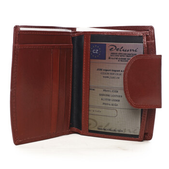 Pánská kožená peněženka vínová - Delami Biser