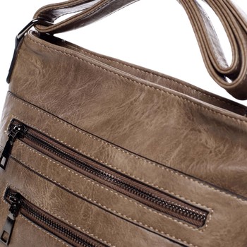 Moderní střední crossbody kabelka taupe - Delami Karlie