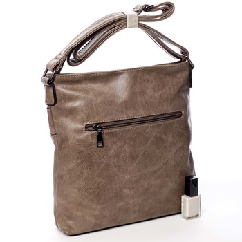 Moderní střední crossbody kabelka taupe - Delami Karlie