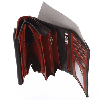 Dámská kožená peněženka červeno černá - Bellugio Averi New