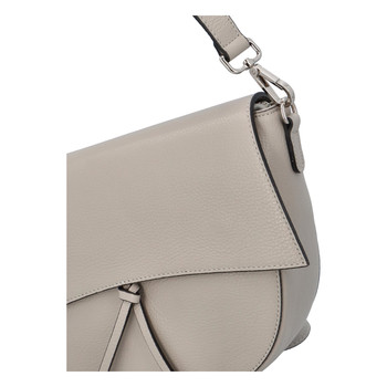 Dámská luxusní kožená kabelka krémově šedá - ItalY Mephia