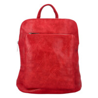 Prostorný koženkový batoh Karolin, červený