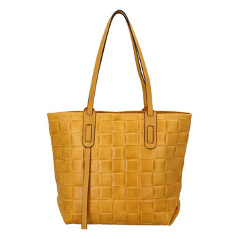 Dámská originální kožená kabelka žlutá - ItalY Drue