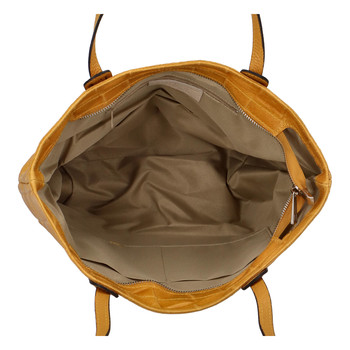 Dámská originální kožená kabelka žlutá - ItalY Drue