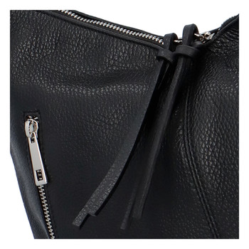 Dámská kožená kabelka přes rameno černá - ItalY Broskiv