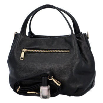 Dámská kožená kabelka do ruky černá - Delami Marilyn