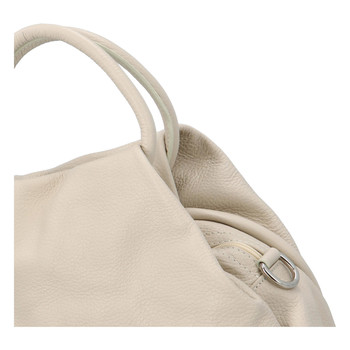 Dámská kožená kabelka do ruky béžová - ItalY Besnas