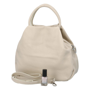 Dámská kožená kabelka do ruky béžová - ItalY Besnas