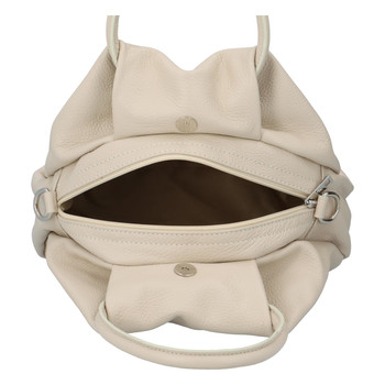 Dámská kožená kabelka do ruky béžová - ItalY Besnas