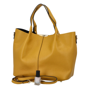 Dámská kožená kabelka žlutá - ItalY Werawont