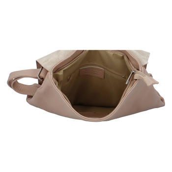 Dámský kožený batůžek kabelka růžový - ItalY Francesco