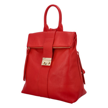 Dámský kožený batoh červený - ItalY Ahmedus